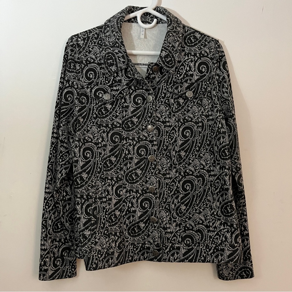 Blue Sky Clothing Co Bamboo Organic Cotton Paisley Shacket Button Up Jacket M